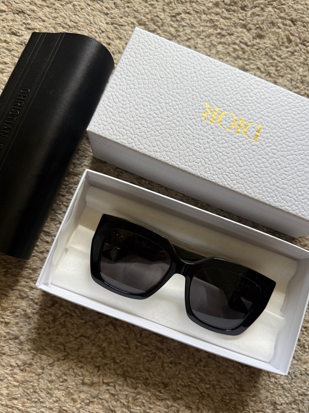 Dior Miss Dior Black Oversized Square Sunglasses